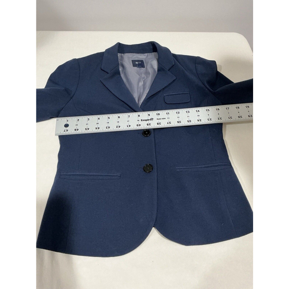 Woman’s Gap Size 0 Blue 2 Button Up Lined Blazer - Picture 8 of 11